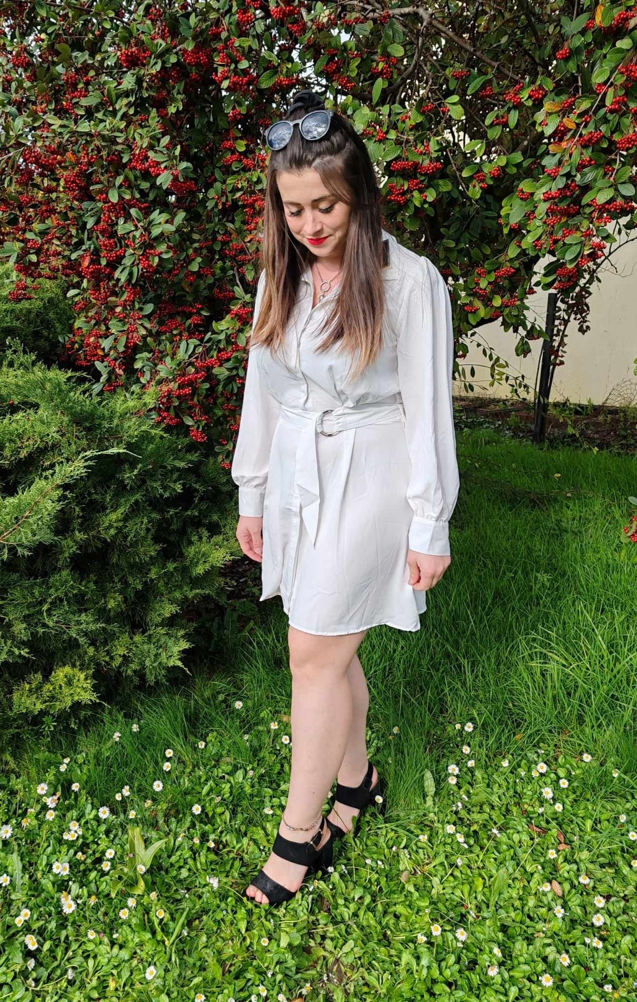 Robe chemise blanche boutonné